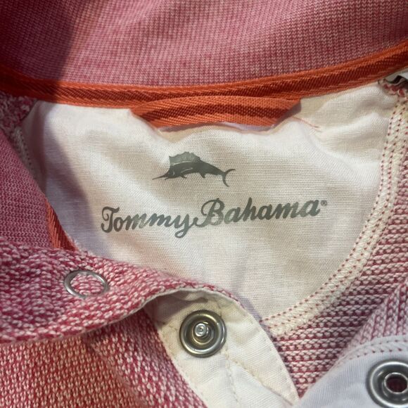 TOMMY BAHAMA Men's Cedar Springs Snap Mock Sweater Pink Sweatshirt Size Medium - Picture 13 of 15